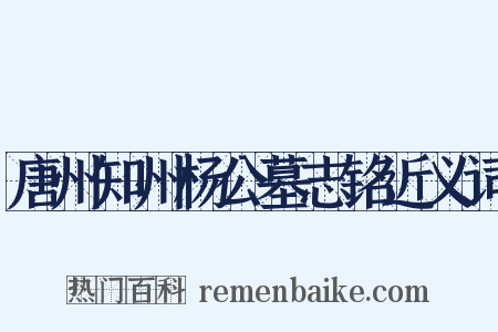 唐州知州杨公墓志铭近义词是什么意思的图片
